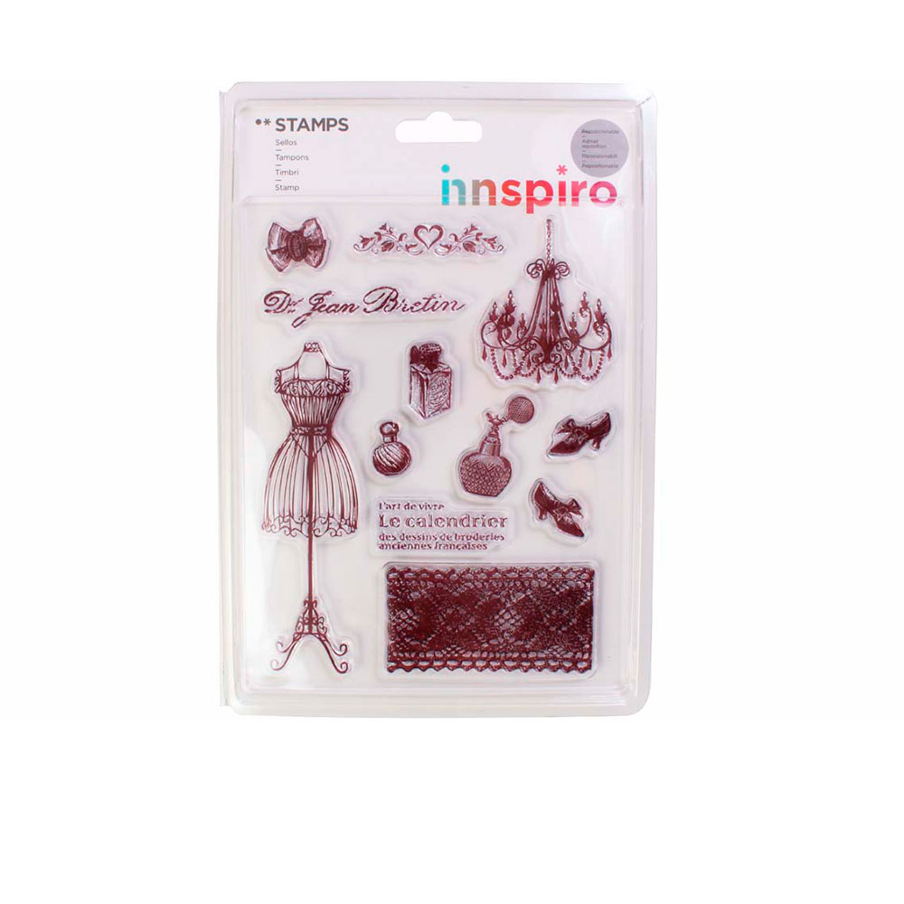 Set Sellos Acrílicos Costura: Elegante 14x18Cm