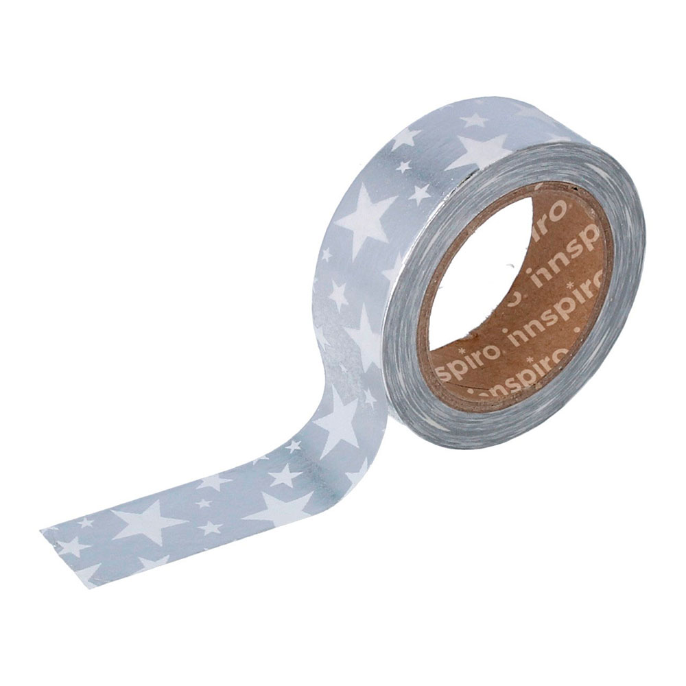 Cinta Masking Tape 17401 Washi Foil Estrella Plat. 15Mmx10M Metal