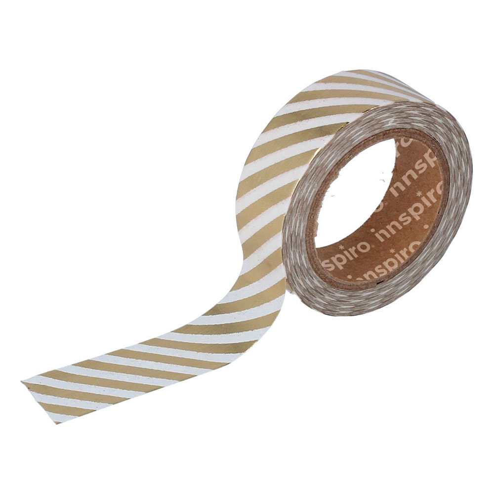 Cinta Masking Tape 17407 Washi Foil Líneas Dorado 15Mmx10M Metal