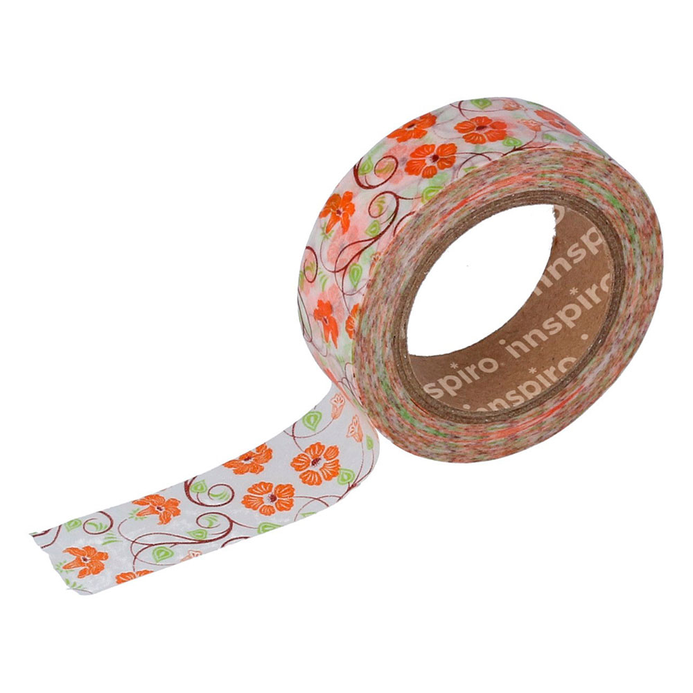 Cinta Masking Tape 17457 Washi Flor Naranja 15Mmx10M Floral