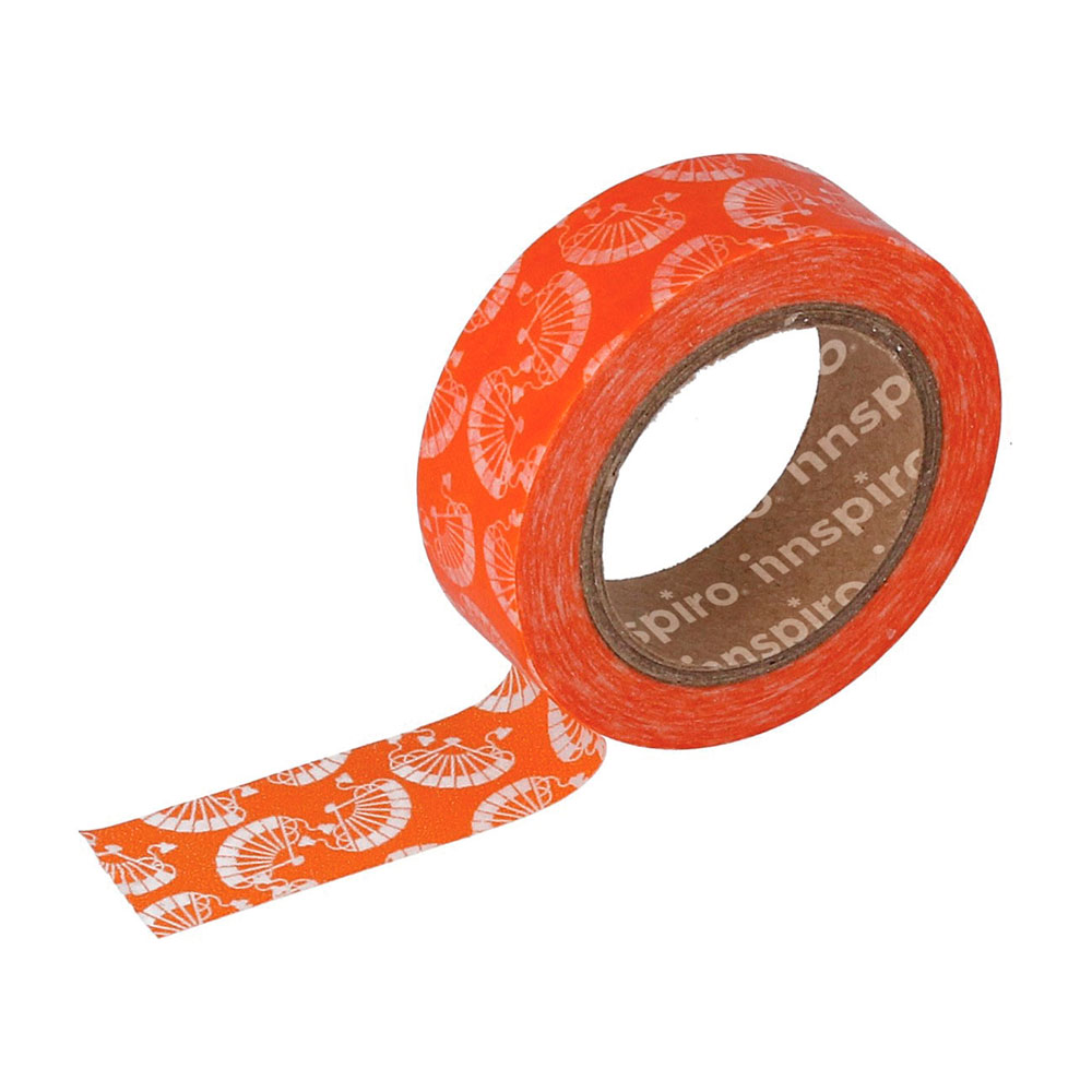 Cinta Masking Tape 17459 Washi Media Naranja 15Mmx10M Floral