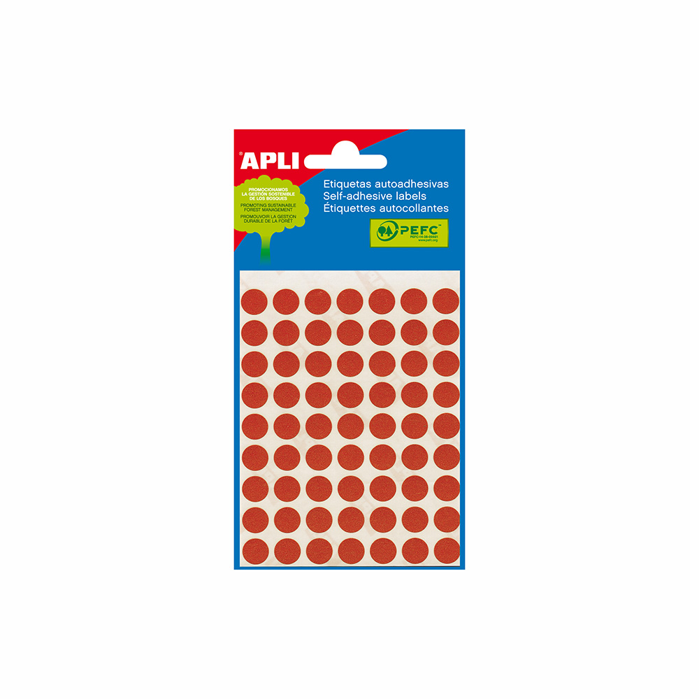 Etiqueta .Autoadh.Rojo 10Mm. 2053