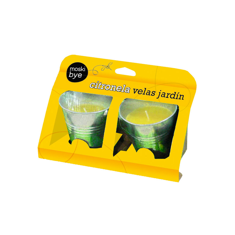 Vela Cubo Metálico Citronela Moskibye  2 uds.