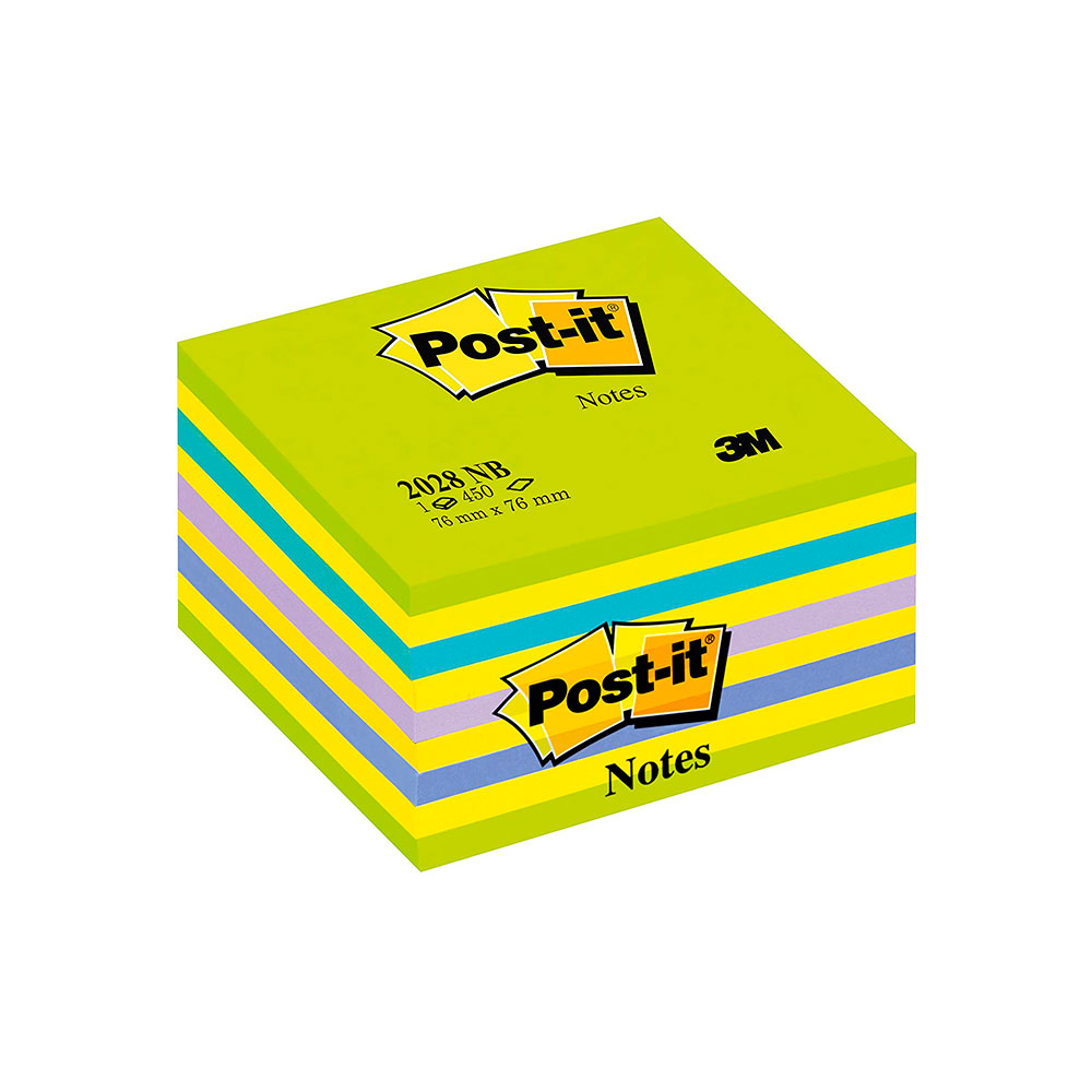 Post-It Cubo Verde/Azul Neón