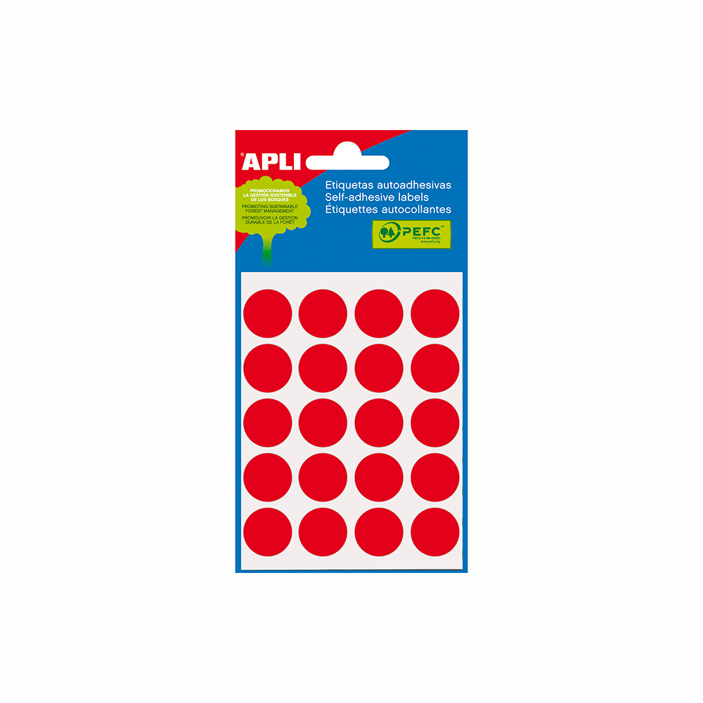 Etiqueta .Autoadh.Rojo 19Mm. 2065