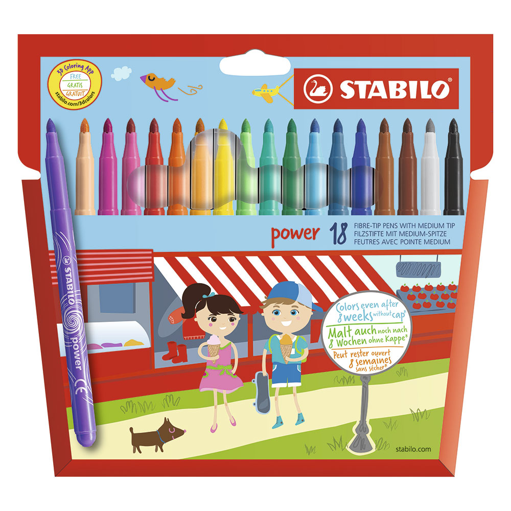 Power Estuche Stabilo De Cartón Surtido 18 Uds. 280/18-01