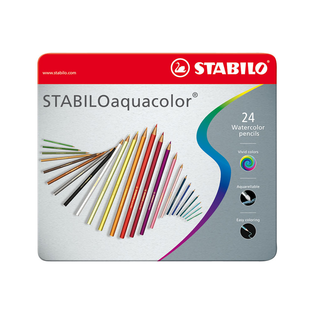 Aquacolor Estuche Metal Stabilo Surtido 24 Uds.