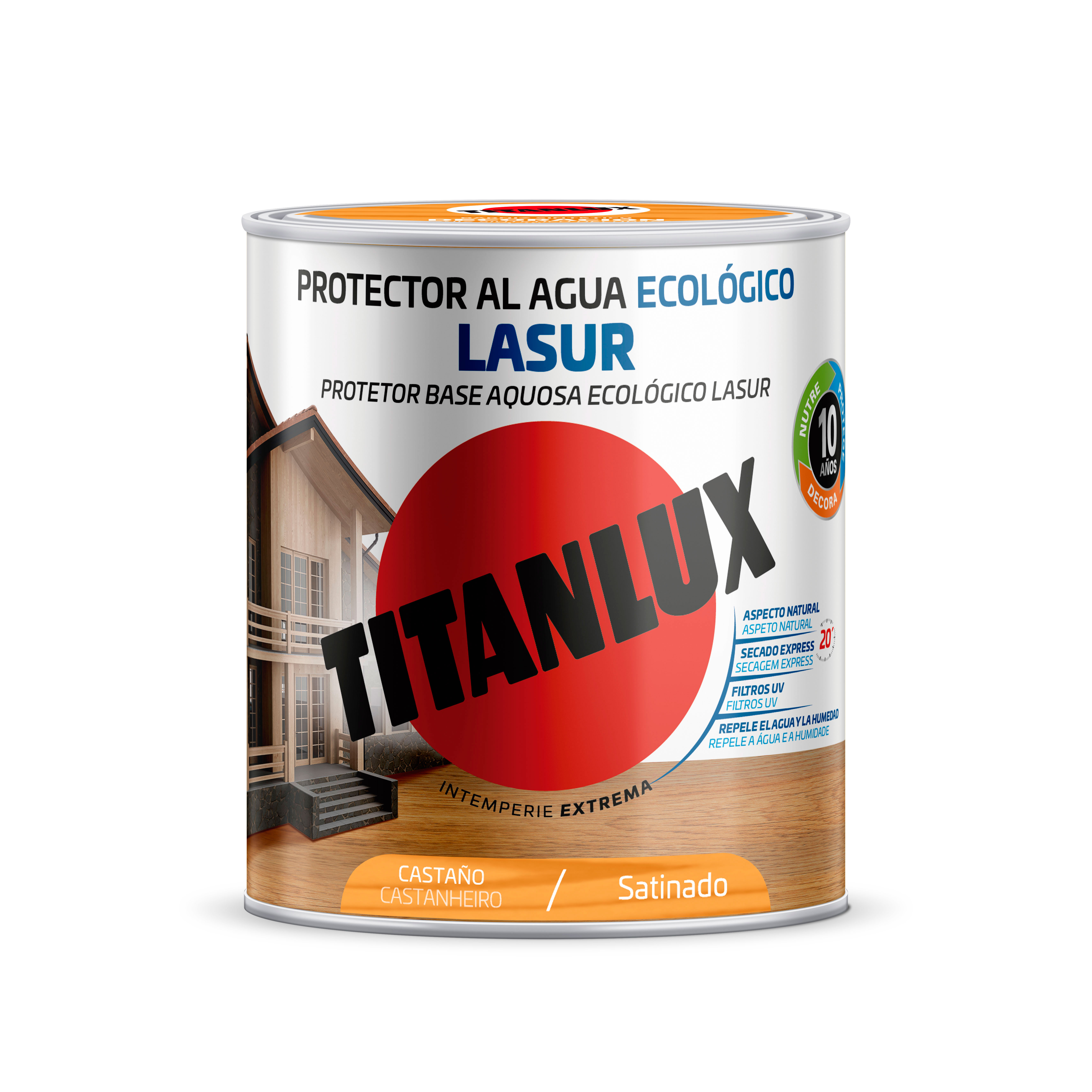 Protector Al Agua Eco Lasur Satinado Castaño 2,5L