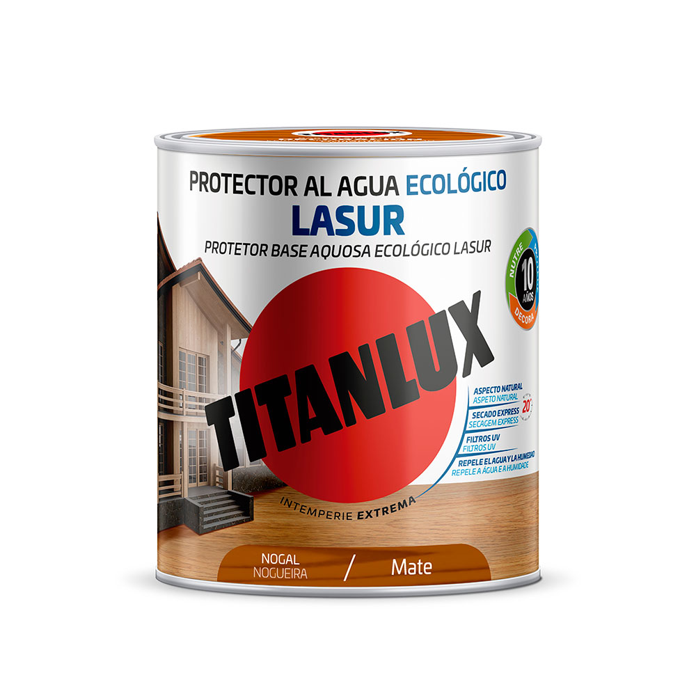 Protector Al Agua Eco Lasur Mate Nogal 4L