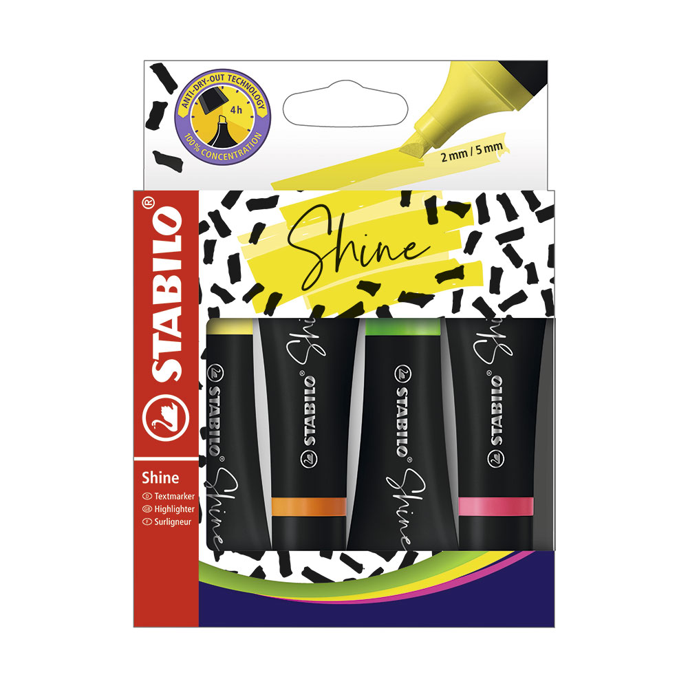 Marcador Stabilo Shine 4 Colores 76/4