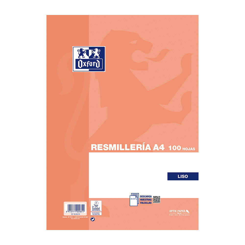 Resmilleria T.Blanda A4 100H Liso Naranja