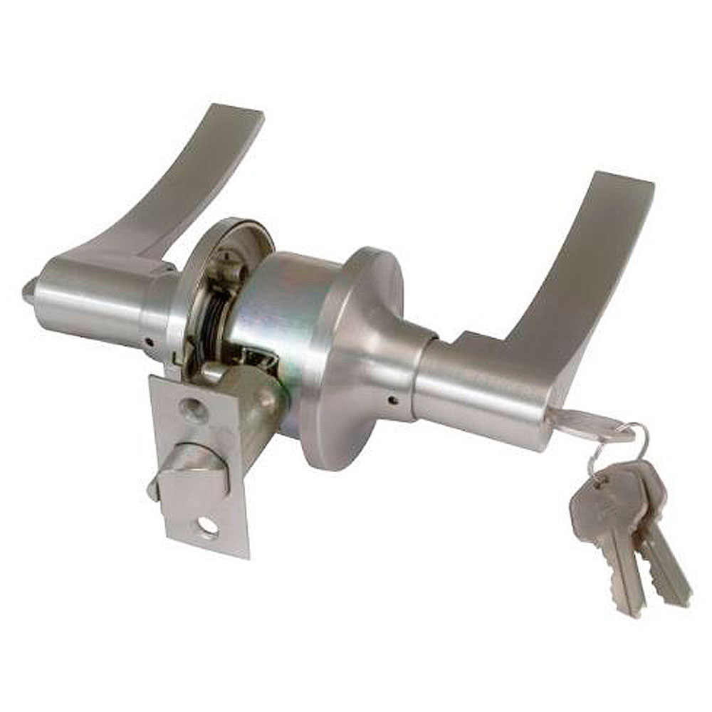 Juego de manillas con picaporte entrada 60/70mm. Zamak cromado mate. Izquierda - Mod. 710