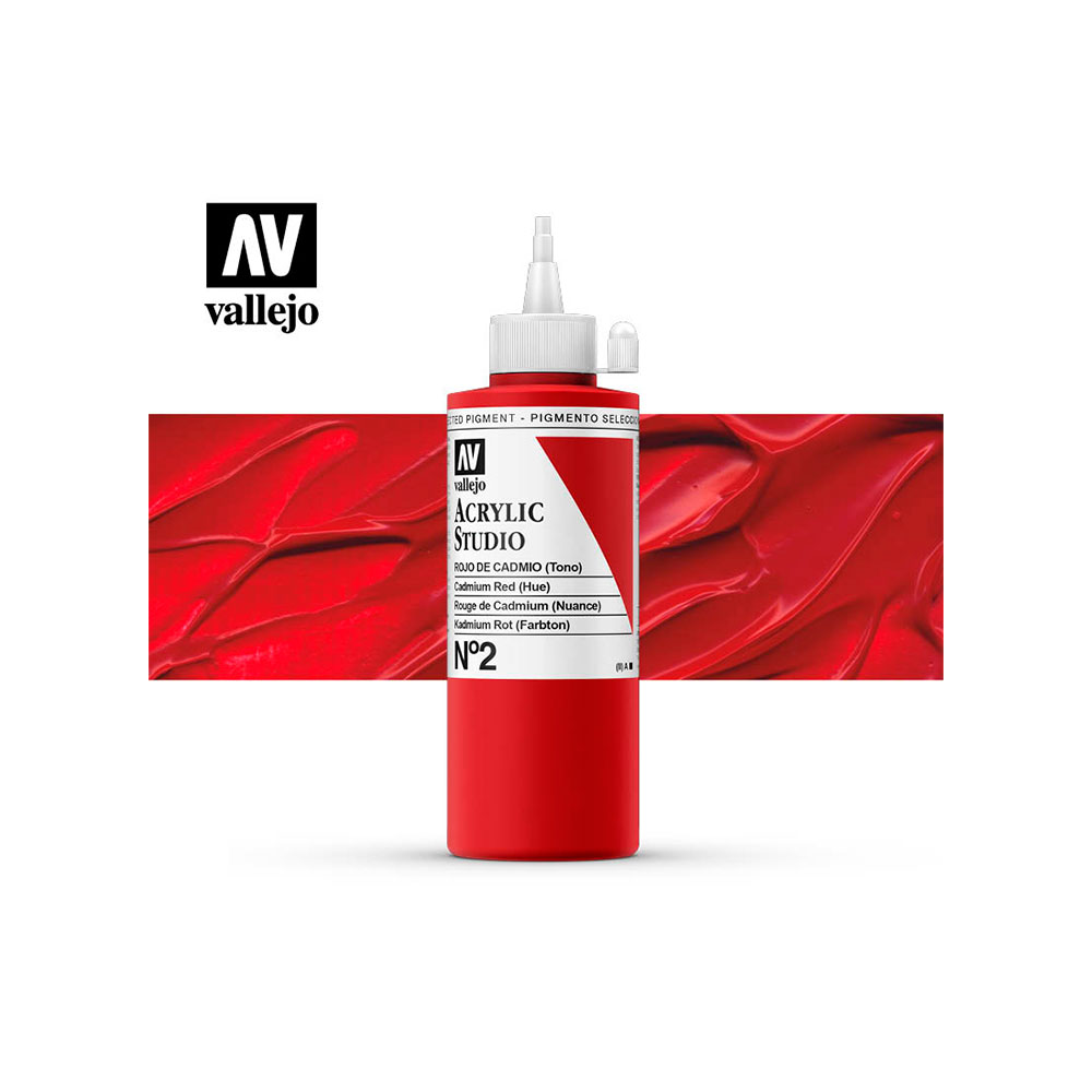 Pintura Acrylic Studio Rojo Cadmio 200 Ml.