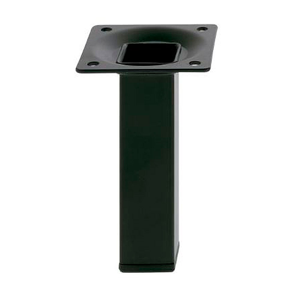 Pata cuadrada en Acero negro. 25x25x200mm. - Mod. 3