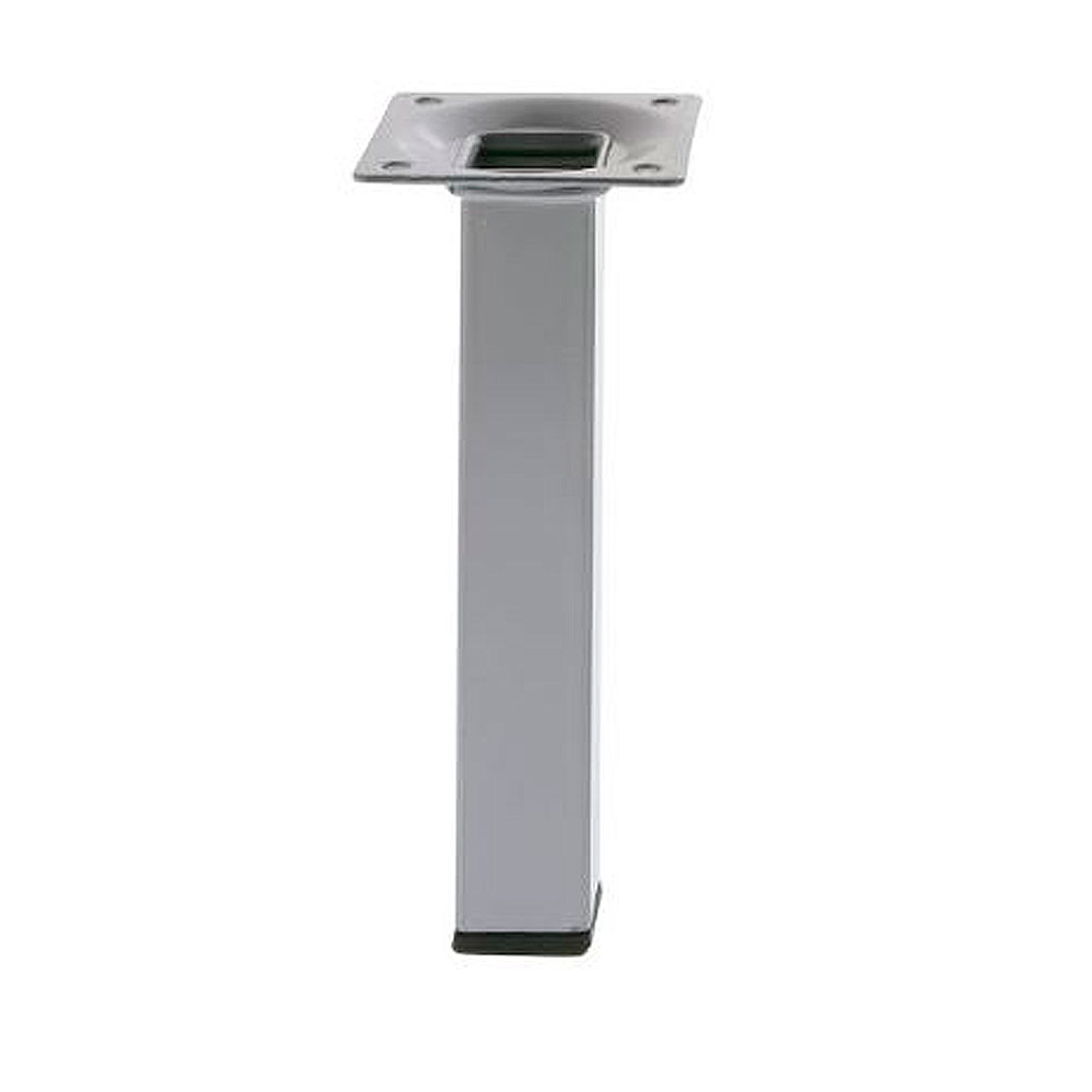 Pata cuadrada en Acero plata. 25x25x250mm. - Mod. 3