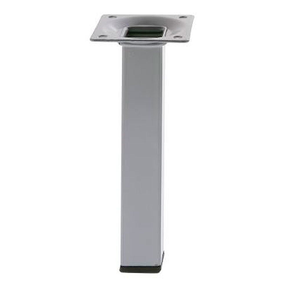 Pata cuadrada en Acero plata. 25x25x500mm. - Mod. 3