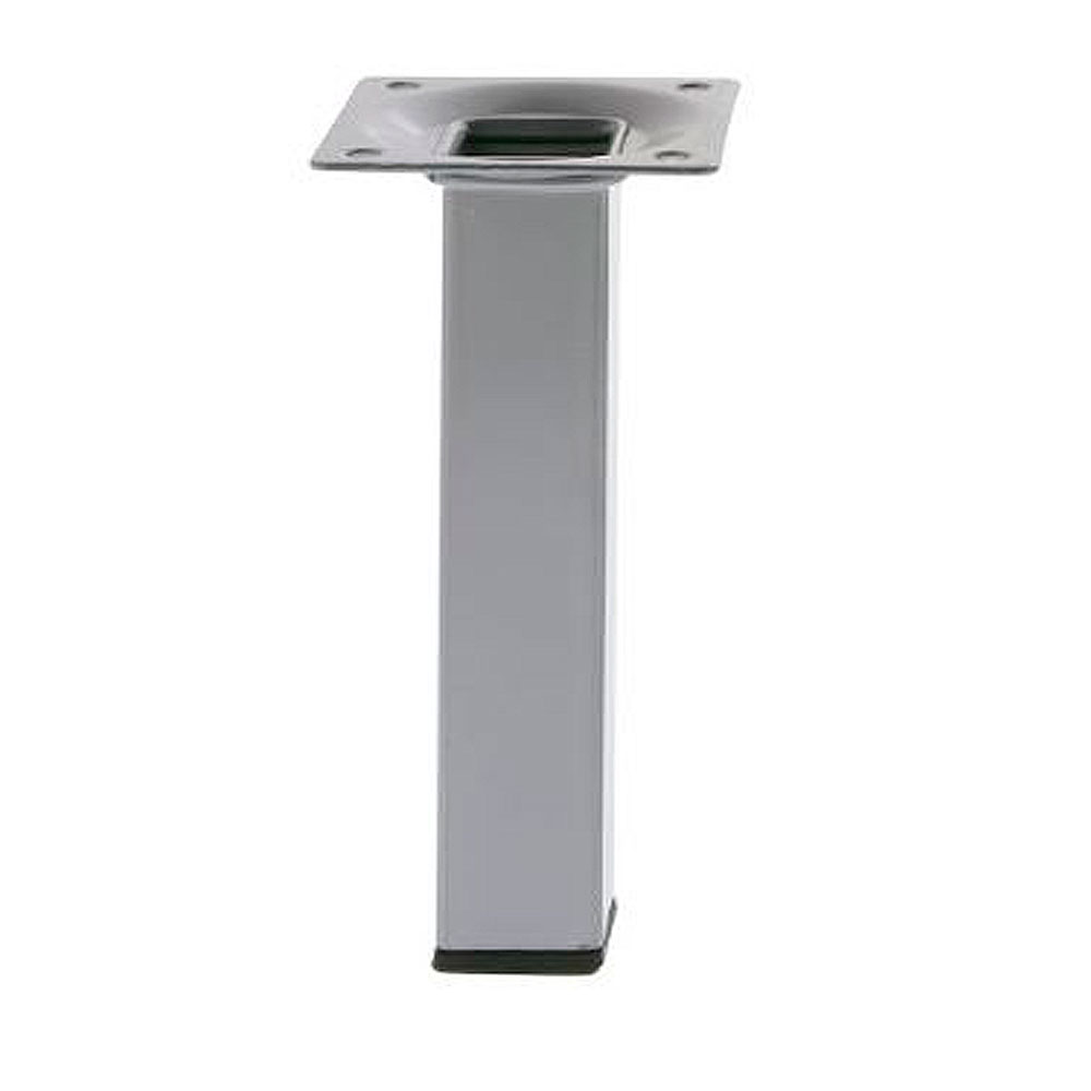 Pata cuadrada en Acero plata. 25x25x700mm. - Mod. 3
