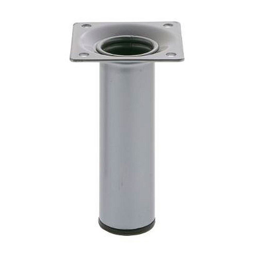 Pata redonda en Acero plata. Diam. 30x200mm. - Mod. 4