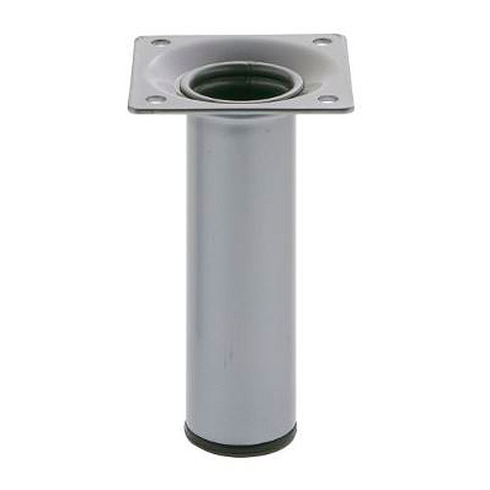 Pata redonda en Acero plata. Diam. 30x250mm. - Mod. 4