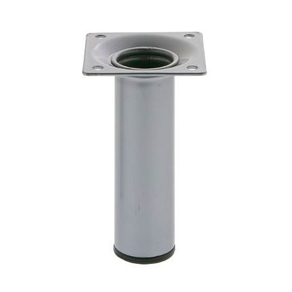Pata redonda en Acero plata. Diam. 30x350mm. - Mod. 4
