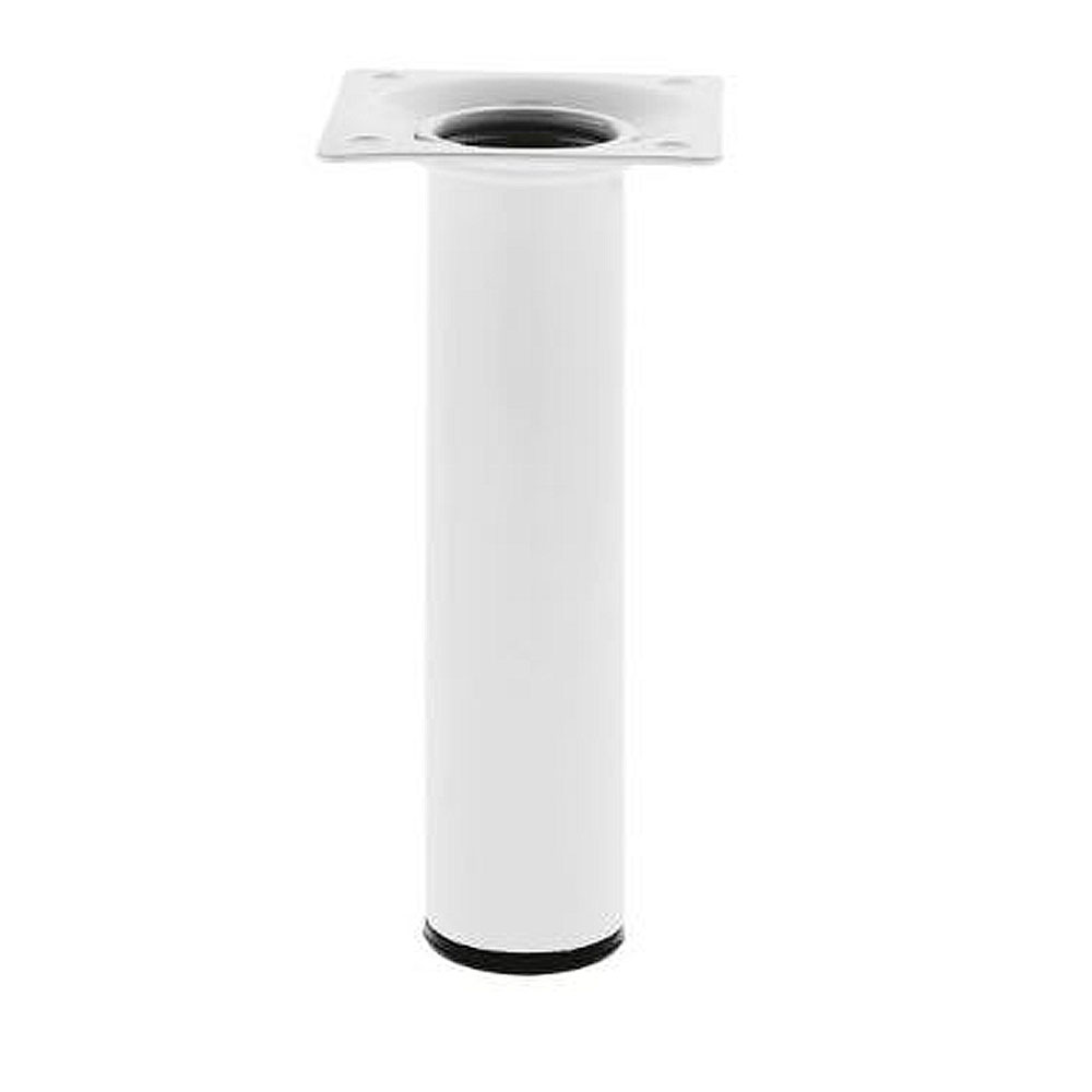 Pata redonda en Acero blanco. Diam. 30x400mm. - Mod. 4