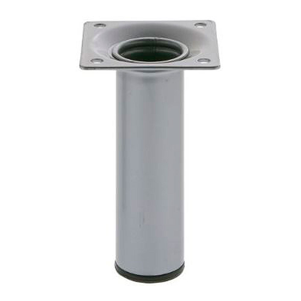 Pata redonda en Acero plata. Diam. 30x600mm. - Mod. 4