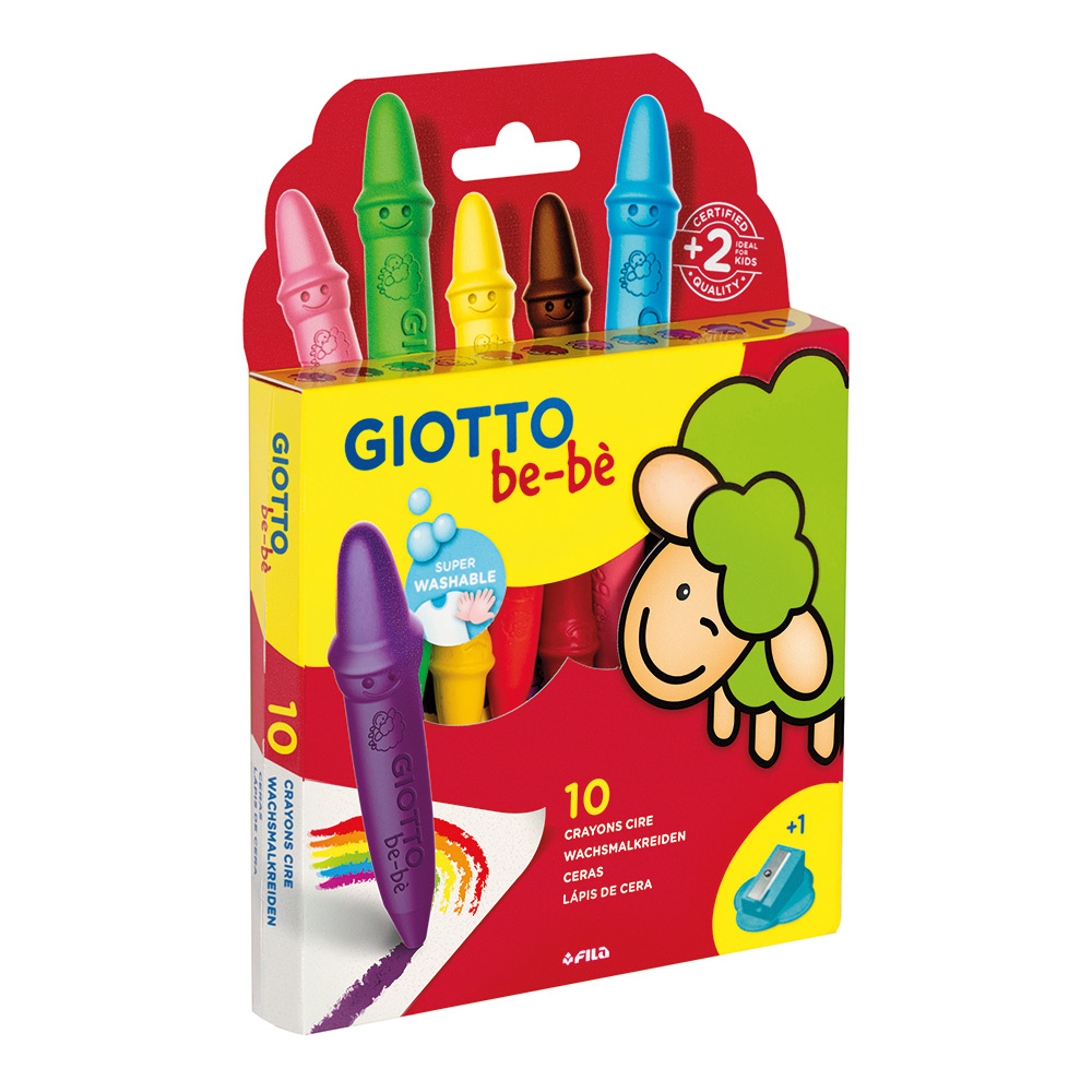 Giotto Be-Bè Súper Ceras Estuche 10 Uds + Sacapuntas 