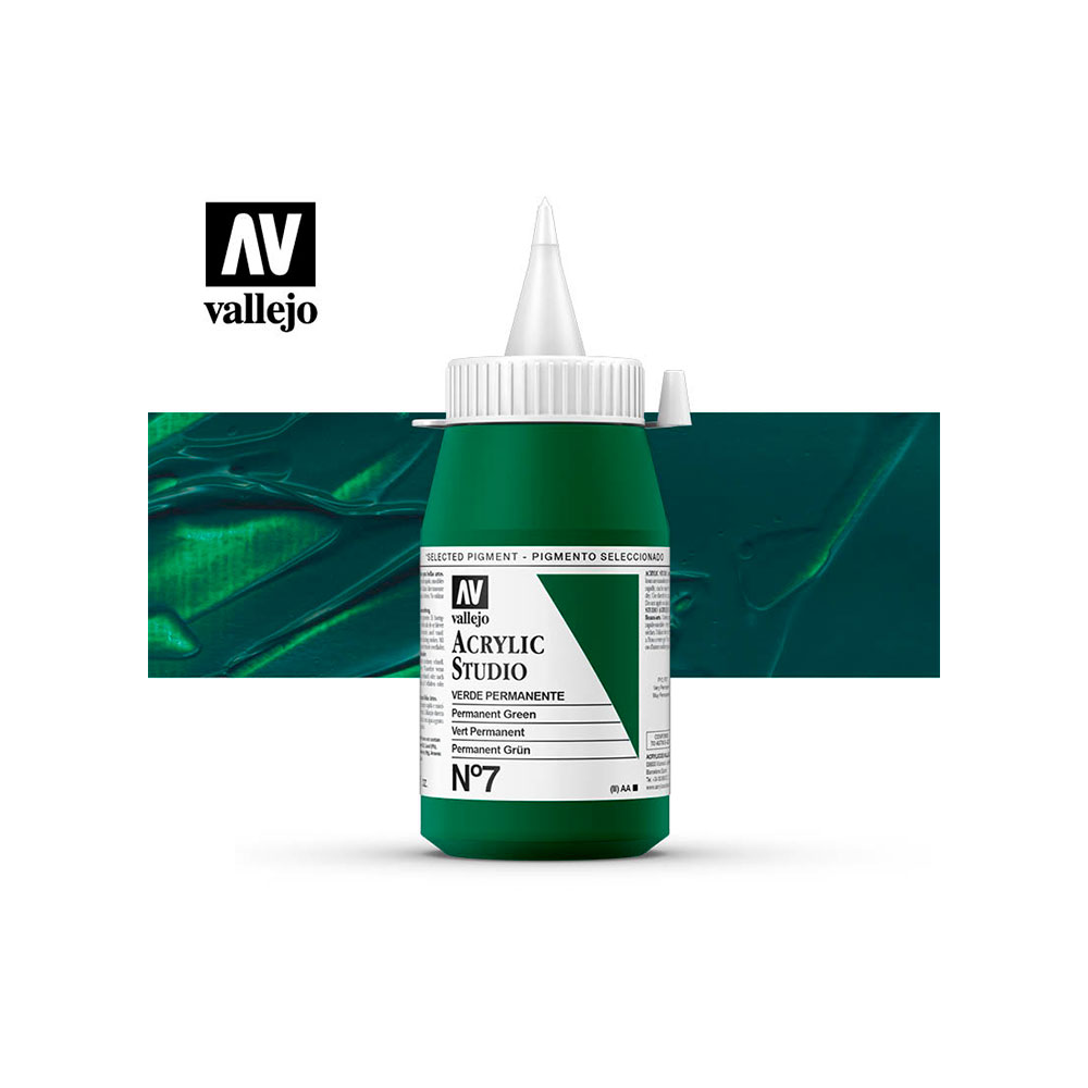 Pintura Acrylic Studio Verde Permanente 500 Ml.