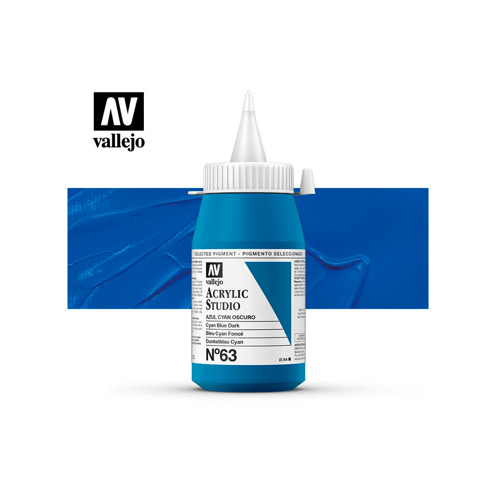 Pintura Acrylic Studio Azul Cyan Oscuro 500 ml