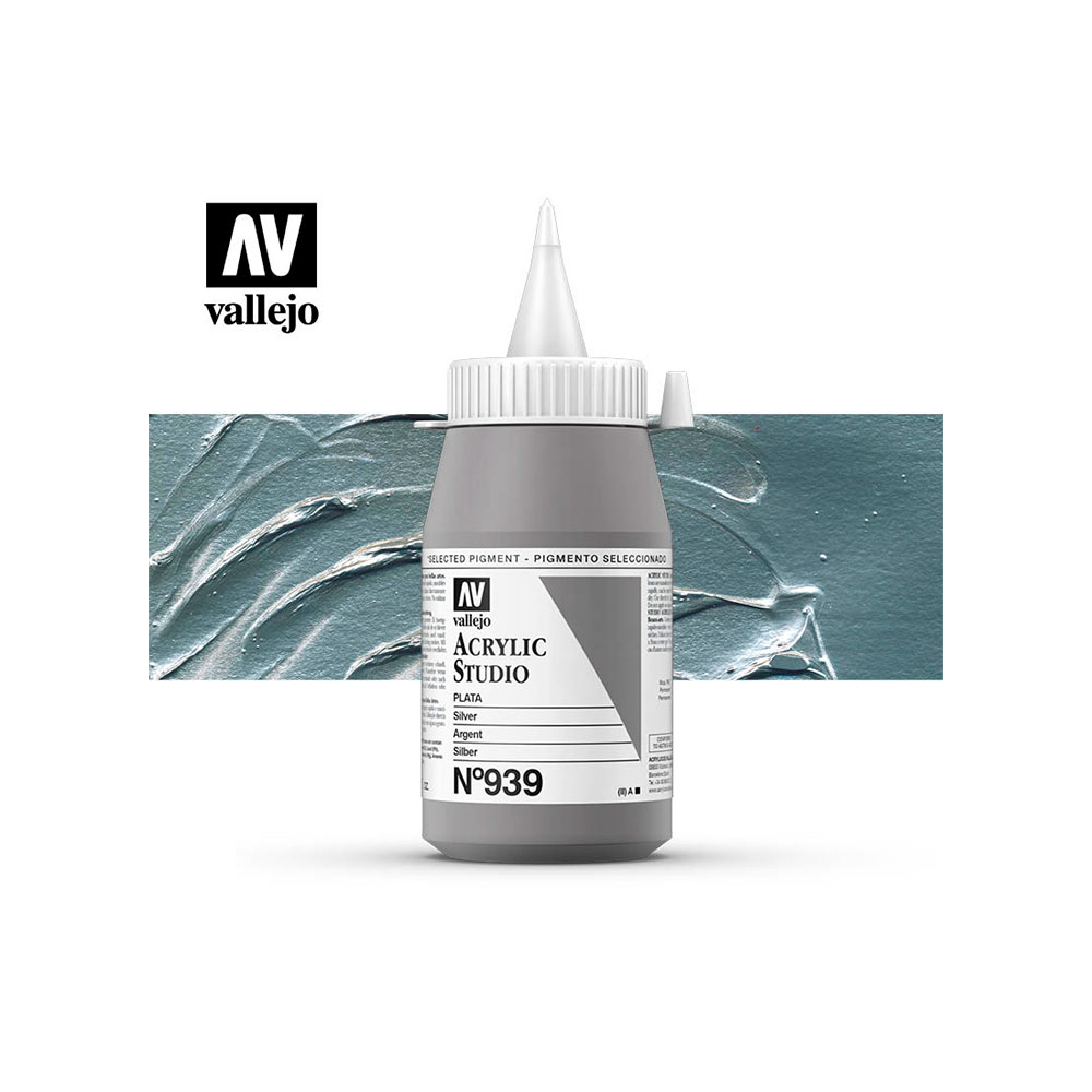 Pintura Acrylic Studio Plata 500 Ml.