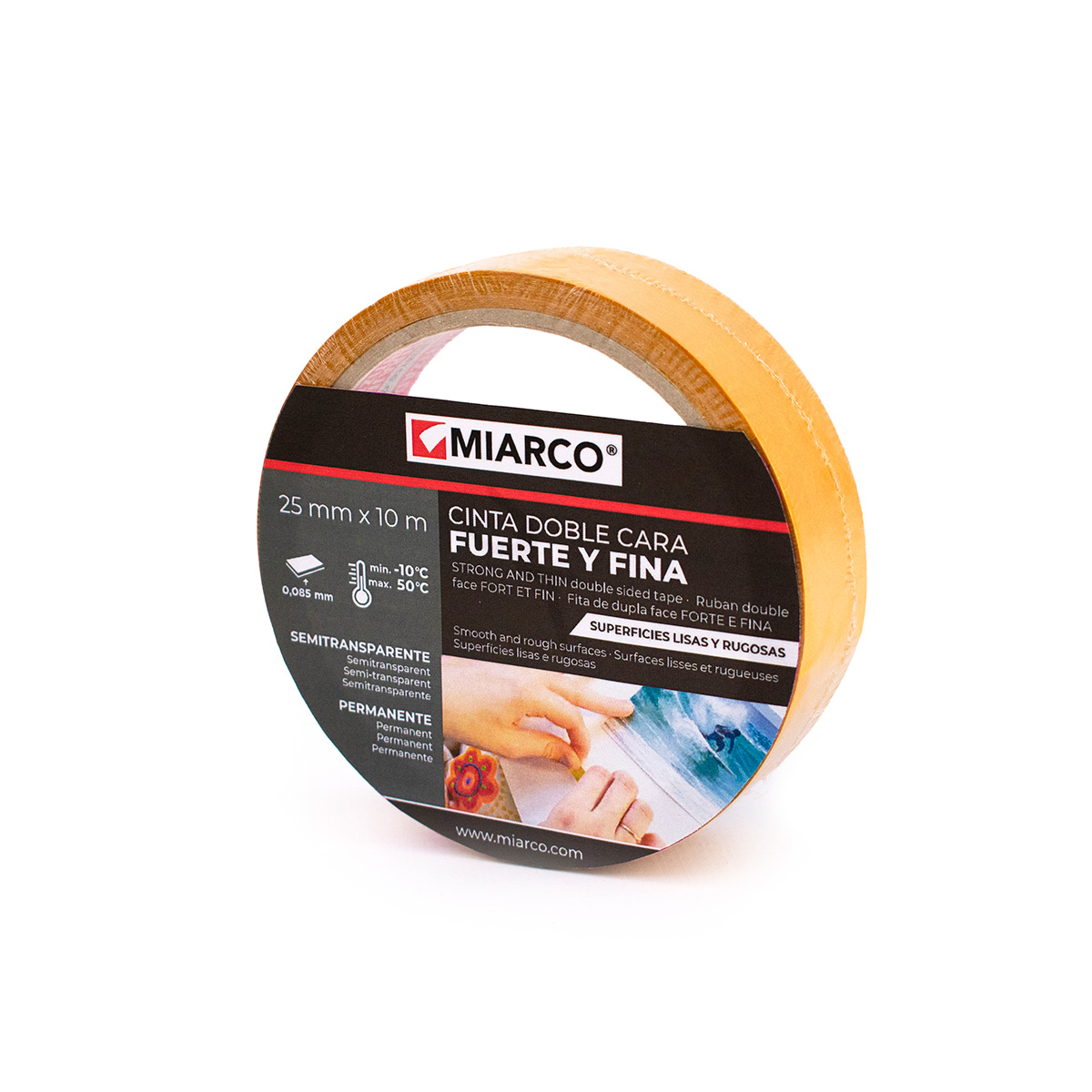 Cinta adhesiva doble cara Dc-600 Fuerte Fina 25mm X 10m