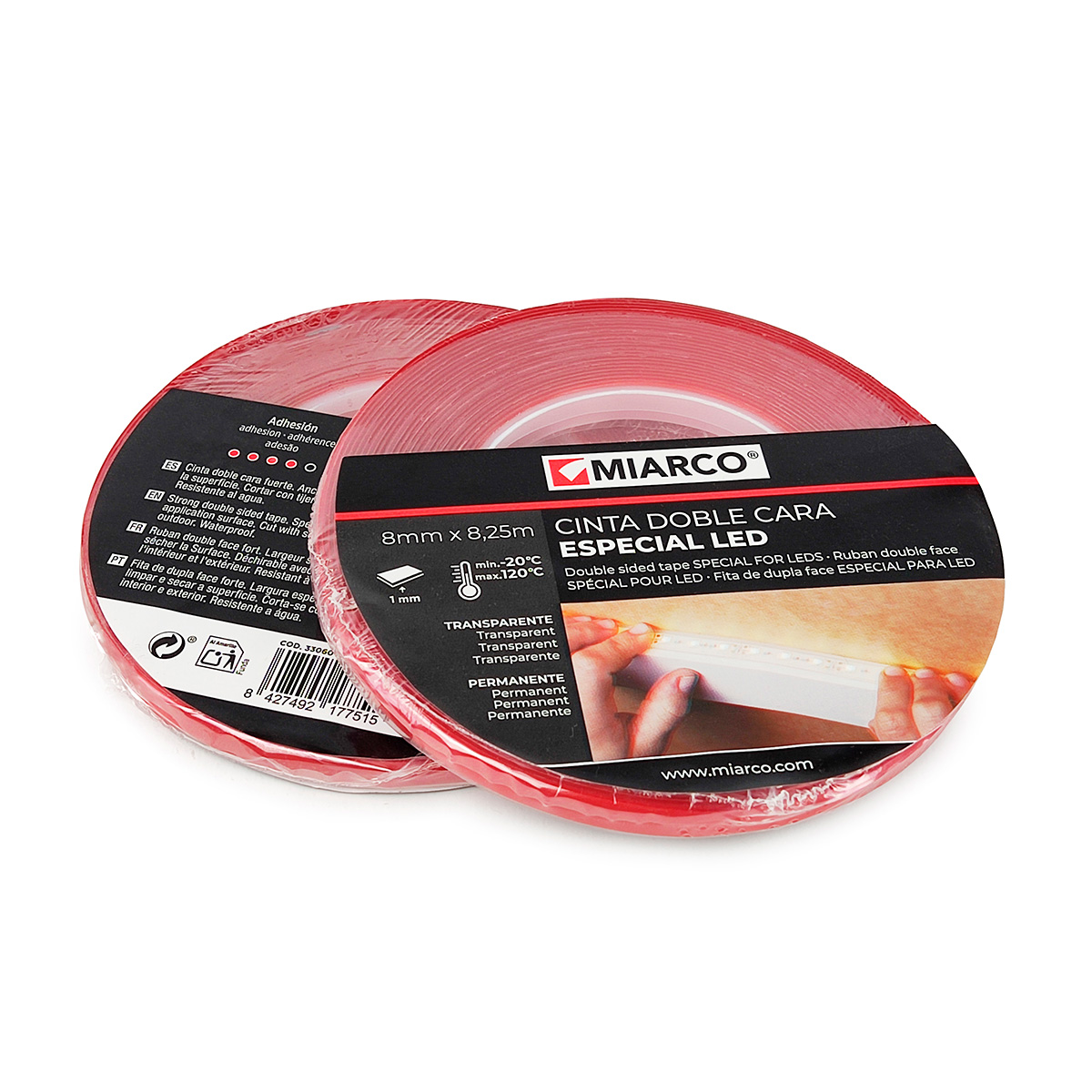 Cinta adhesiva Macbond 10t Cinta Leds 8mm X 8.25m