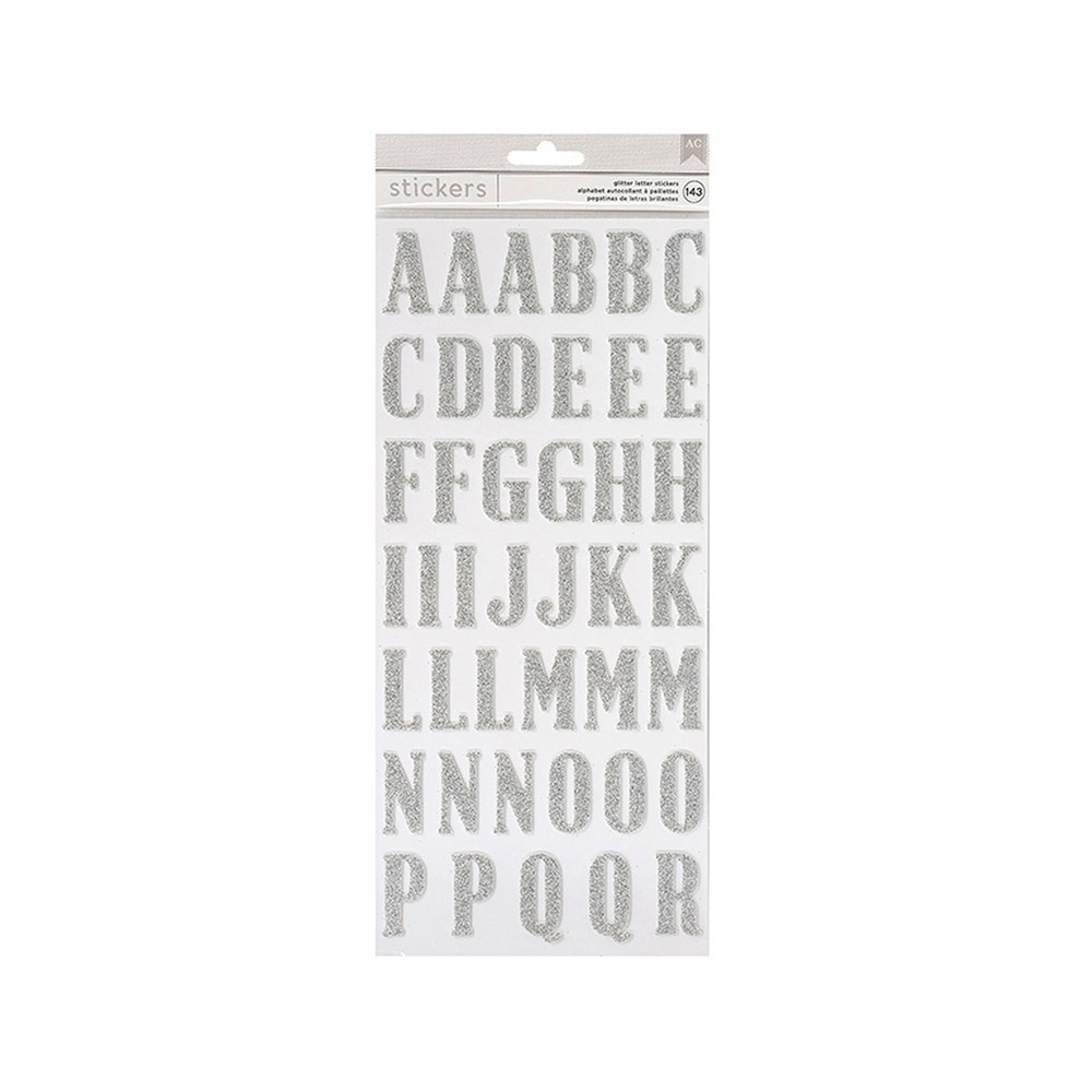 Pegatinas Alfabeto 143u. Silver Glitter 346633