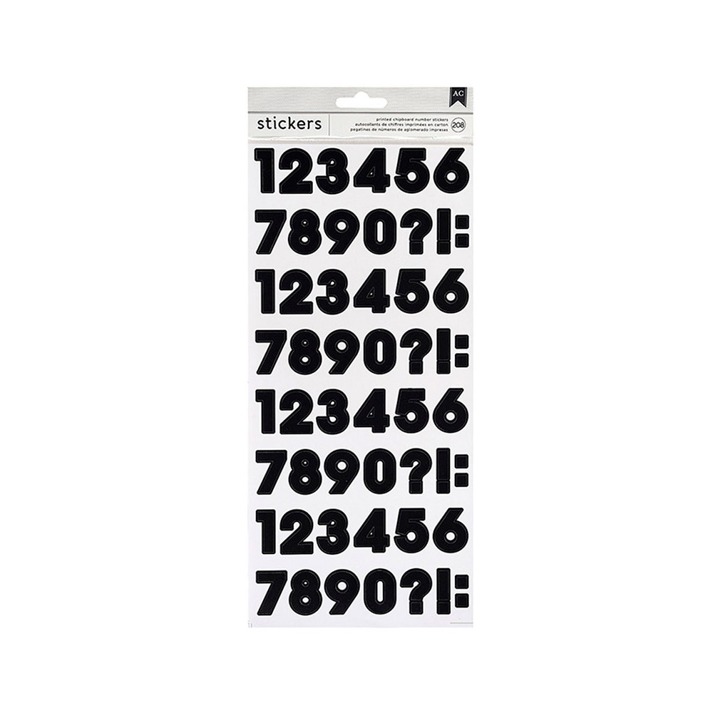 Pegatinas 208u. Number Stickers Black 346644