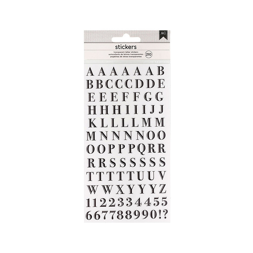 Pegatinas Alfabeto 210u. Clear Black 346654