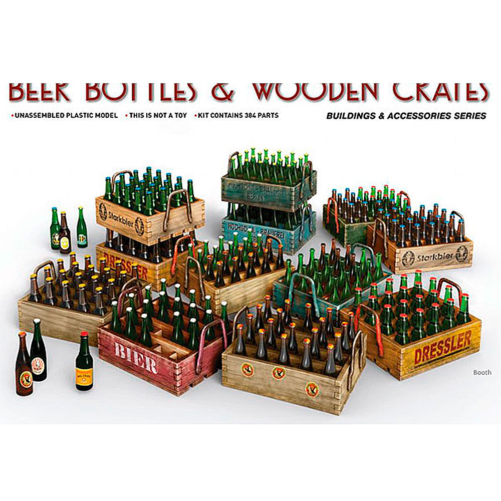 Miniart Accesorio 1/35 Beer Bottle+Wood Crates