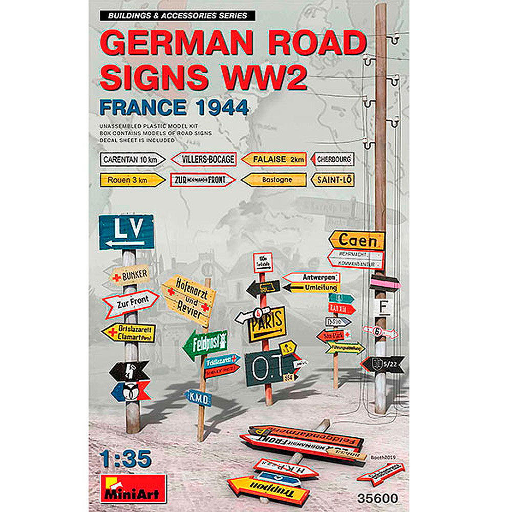 Miniart Accesorio 1/35 Germ. Road Signs France 44 Ww2