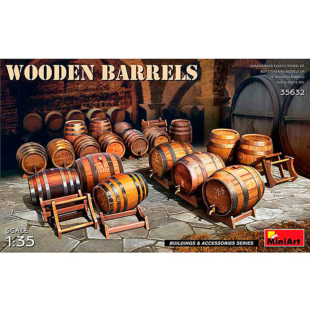 Miniart Accesorios 1/35 Wooden Barrels