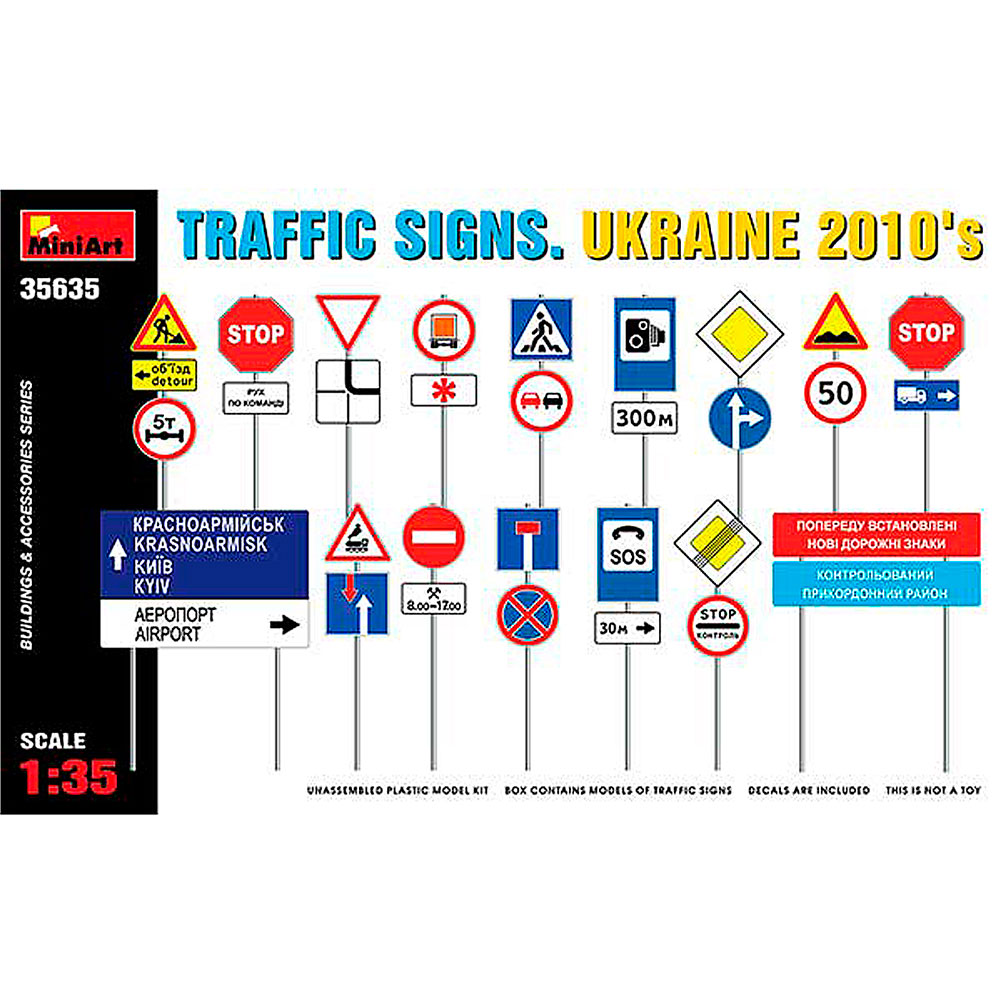 Miniart Accesorios 1/35 Trafic Signs Ukranie 2010