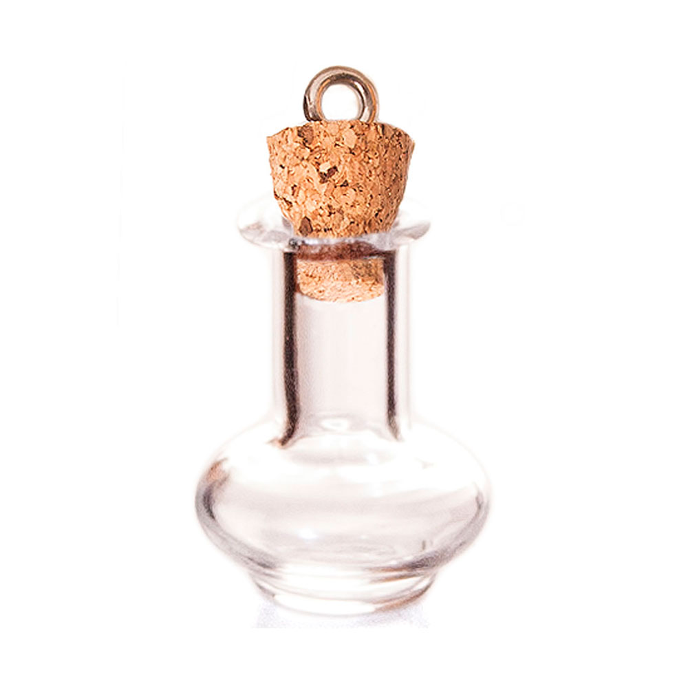 Colgante Vidrio 17x28 mm/43323-13 Botella Plana Transparente