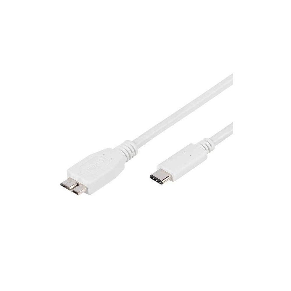 Cable Usb 2,0 A Micro Usb 2,0 Blanco 1M