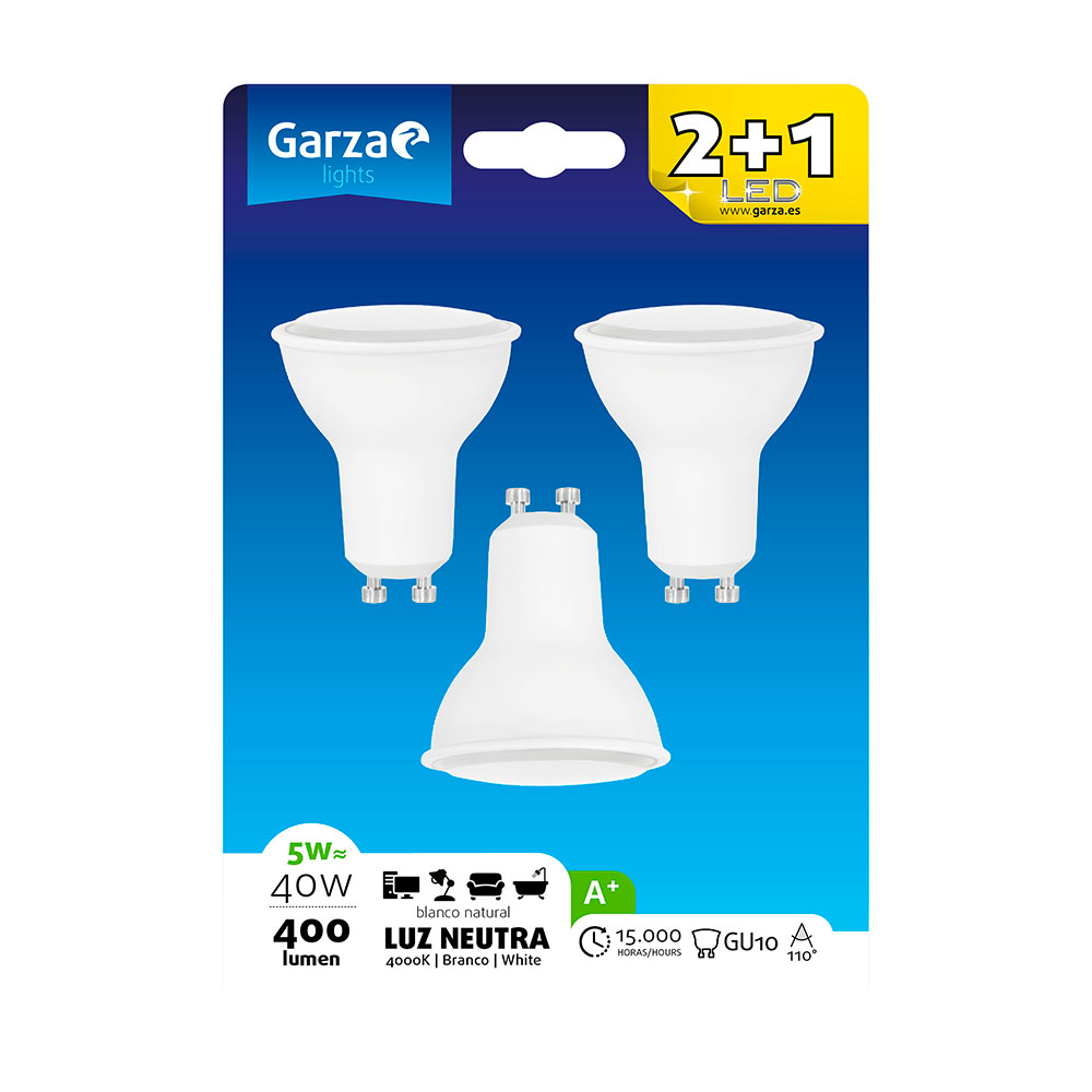 Led Dicroica Pack Ahorro 2+1 5W Gu10