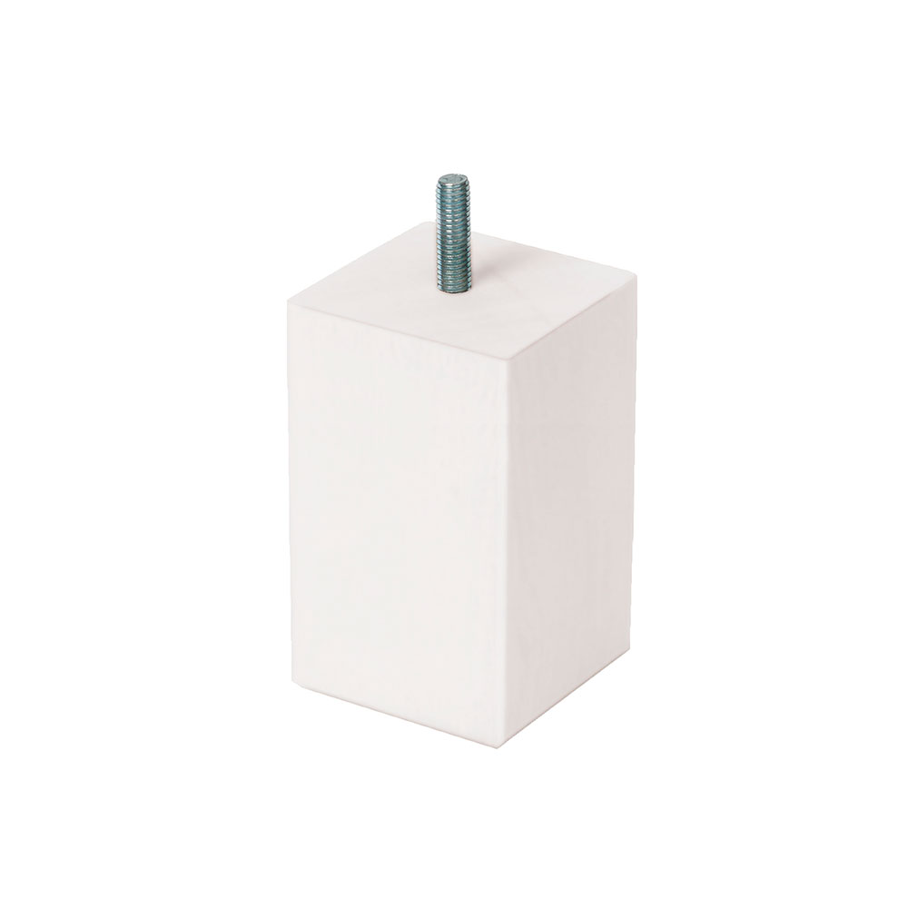 Pata Madera Cuadrada Haya Laca Blanca 60x100 mm