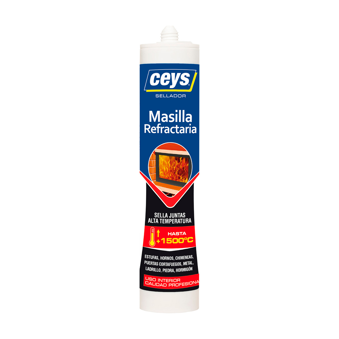 Ceys - Masilla Refractaria - Sella juntas de alta temperatura - Calidad  profesional - 310 ML : : Bricolaje y herramientas