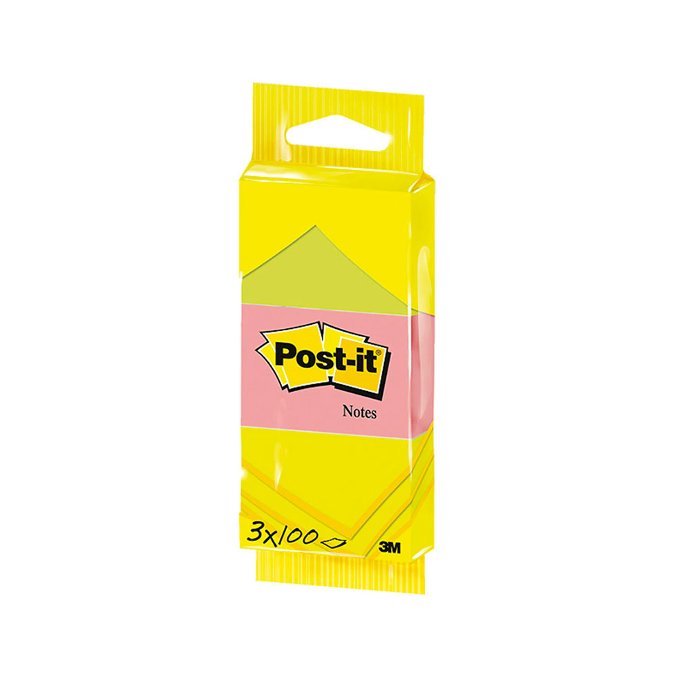 Post-it Bloc Notas 3x100 h - Neón/Ama/Ros/Az