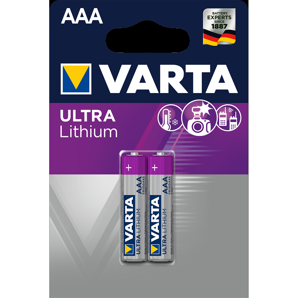 Pila Lithium Profesional Varta Aaa / R3 2 Unidades