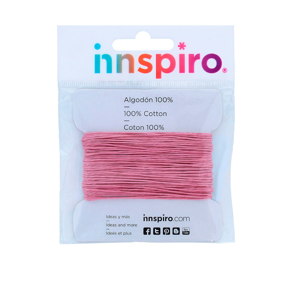 Hilo Algodón Encerado Rosa Suave 0,5 mm (10 m)