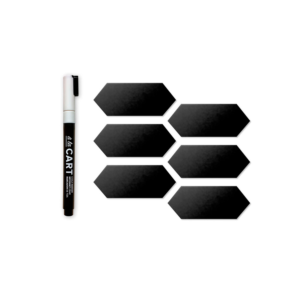 Etiquetas Tiza C/Rotulador a la Cart 8u.