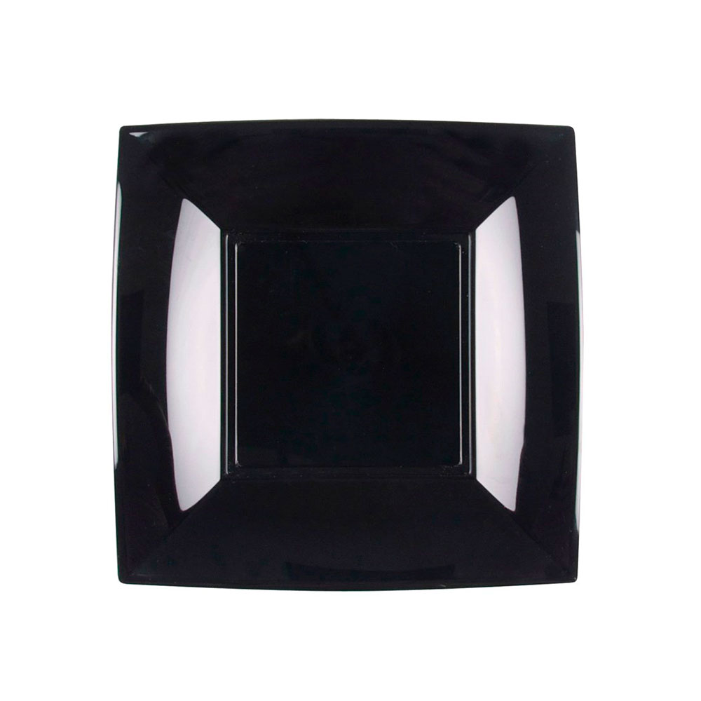 Plato Nice Hondo Negro 18x18cm. (10u.)