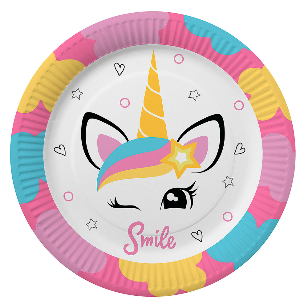 Platos 18 cm Unicorn Smile Plastic Free (8 uds.)
